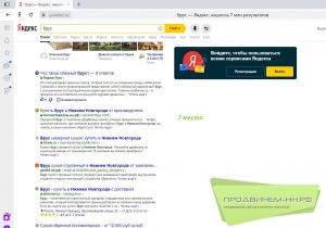7 место в яндексе